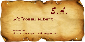 Sárossy Albert névjegykártya